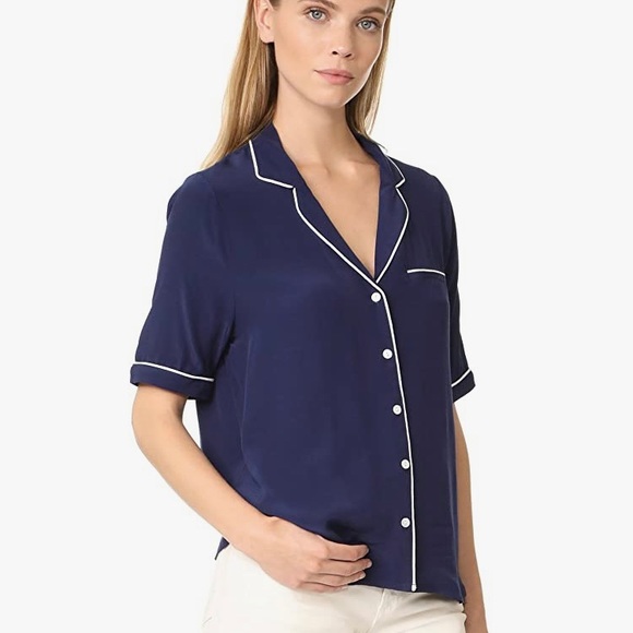 CAPULET LIDA NAVY PAJAMAS STYLE TOP SIZE SMALL - Picture 3 of 9